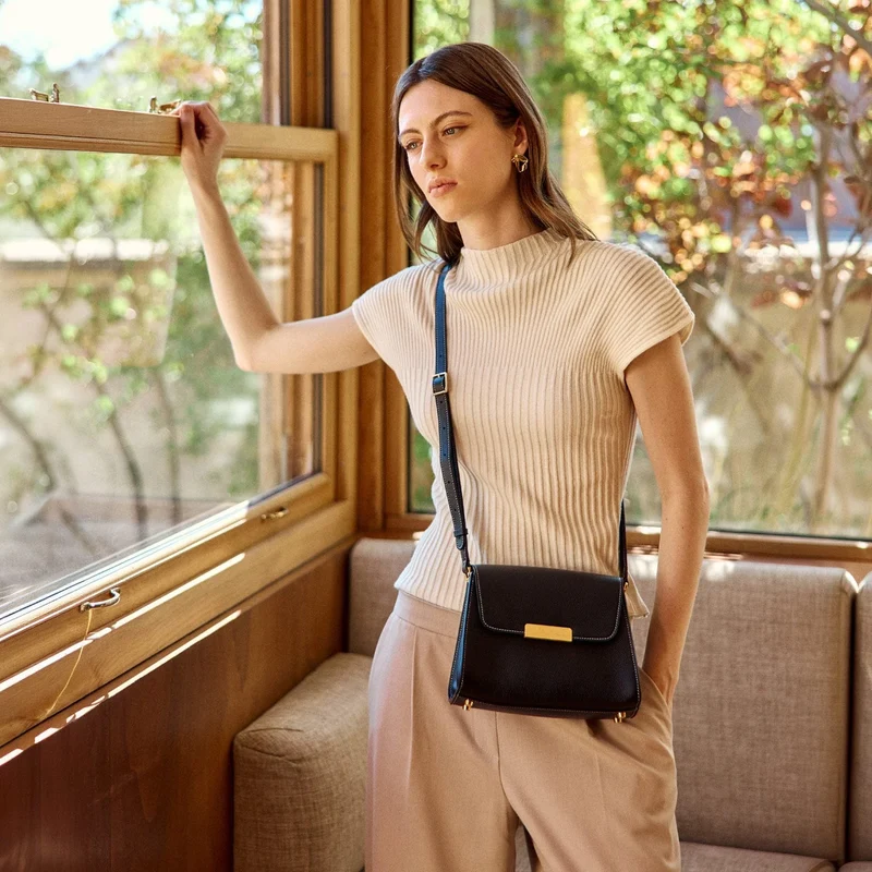 Mini Amelot - Cuir Grainé Noir