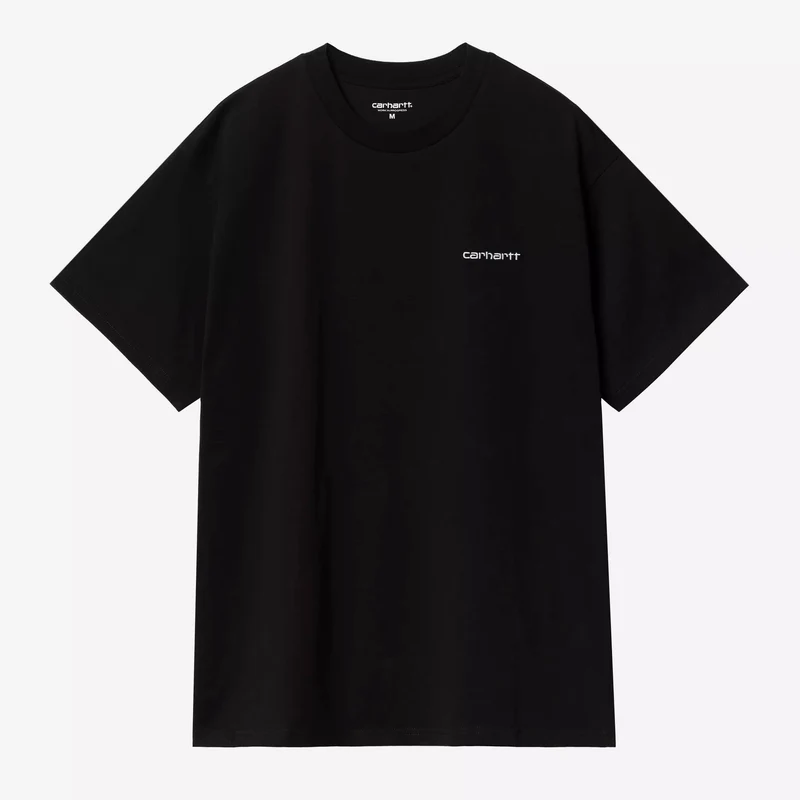 S/S Script Embroidery T-Shirt Black