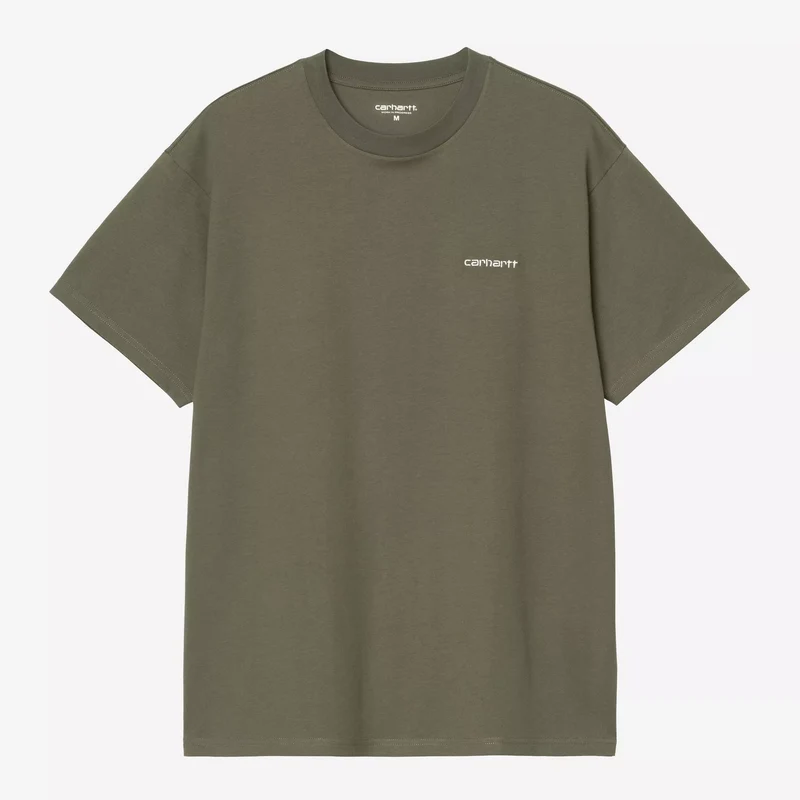 S/S Script Embroidery T-Shirt Leaf
