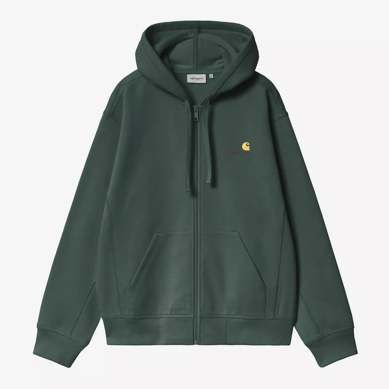 Hooded American Script Jacket Kale Green