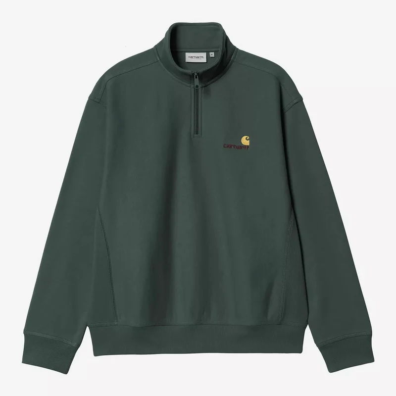 Half Zip American Script Kale Green