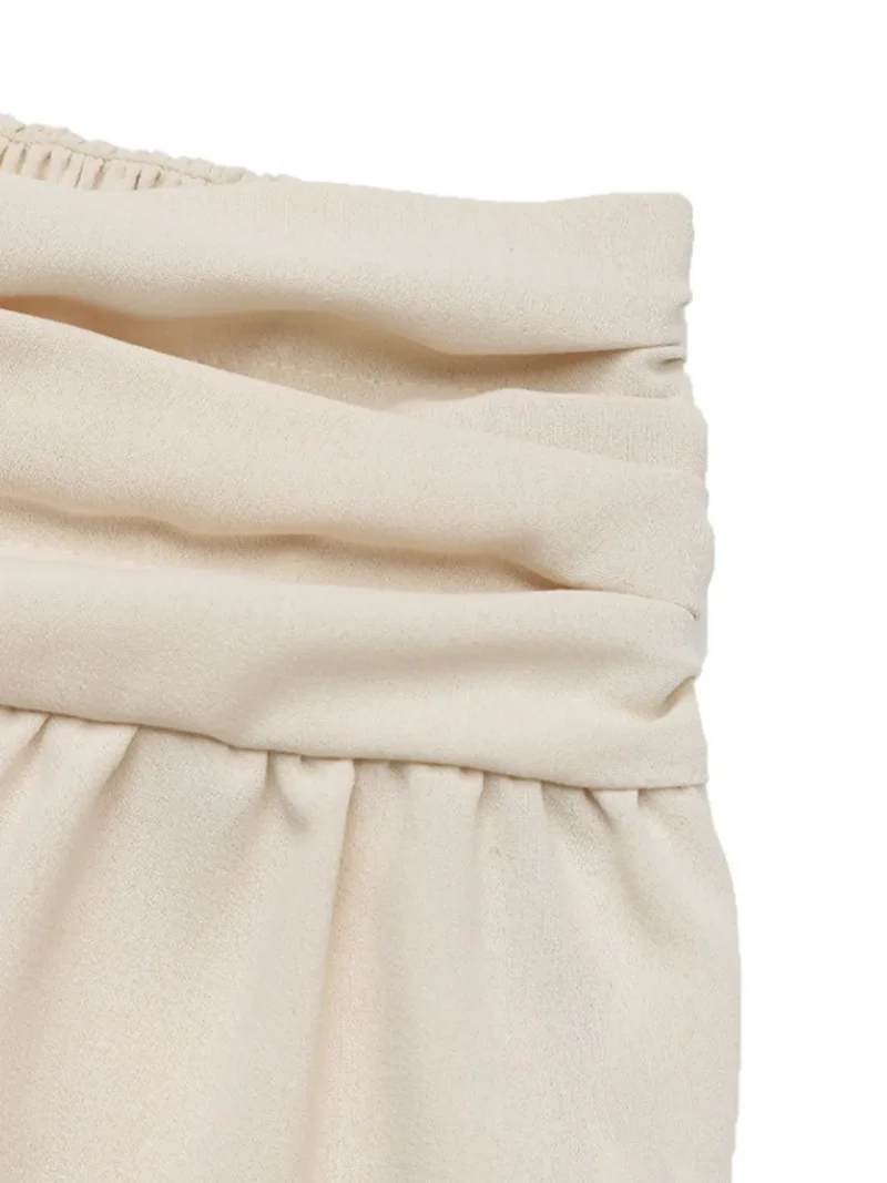 Pantalon de jogging taille haute froncé