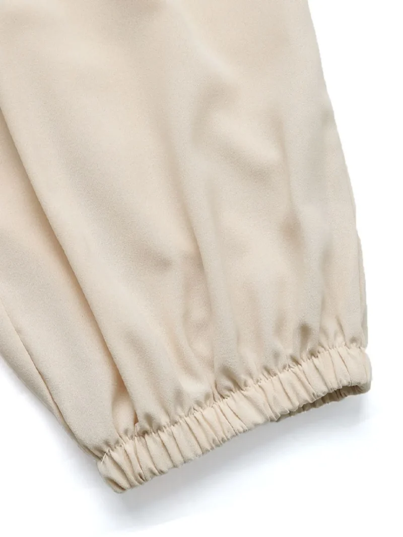 Pantalon de jogging taille haute froncé