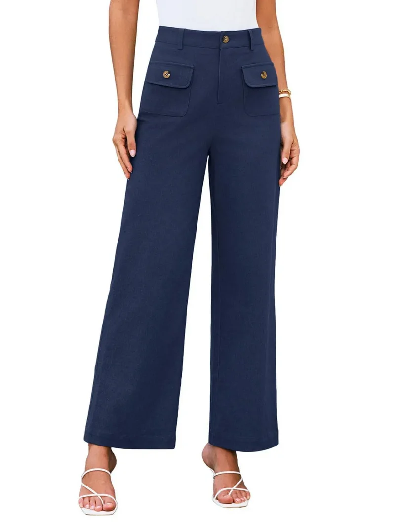 Pantalon large taille haute