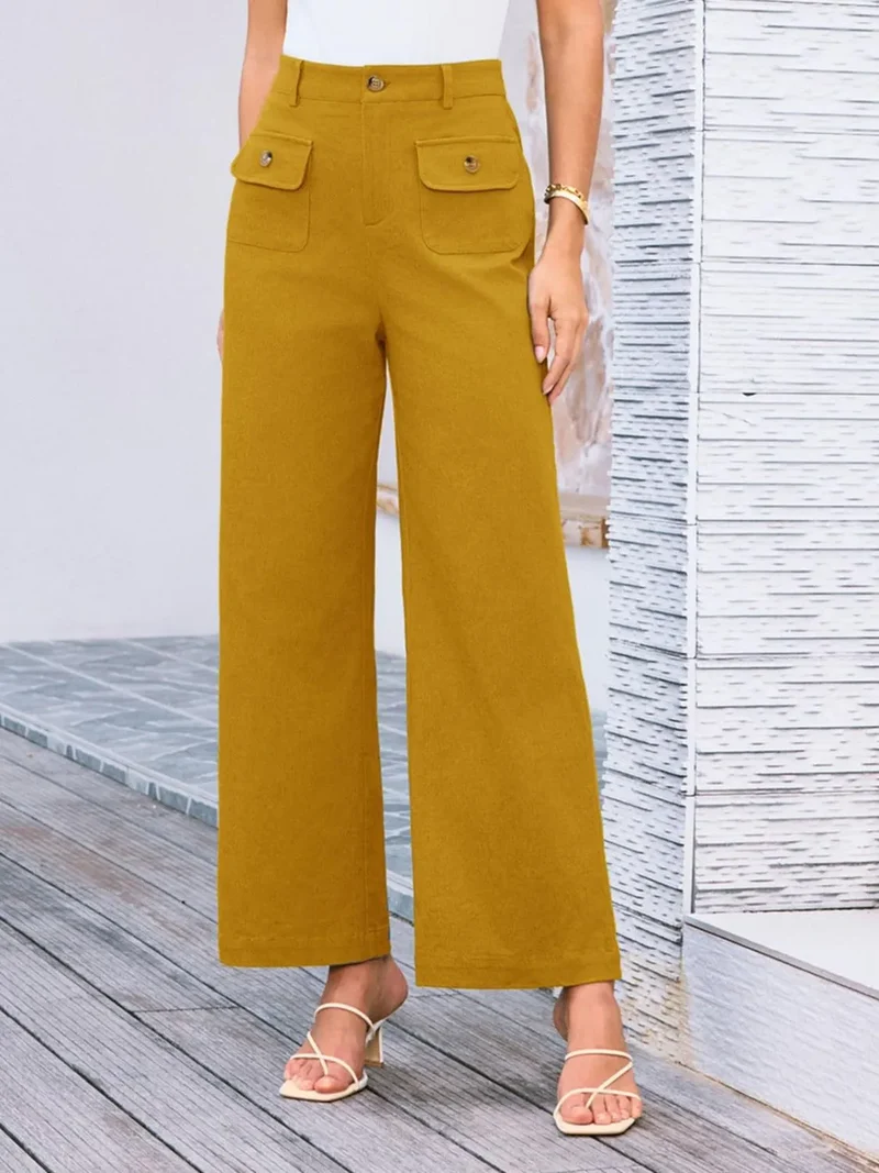 Pantalon large taille haute
