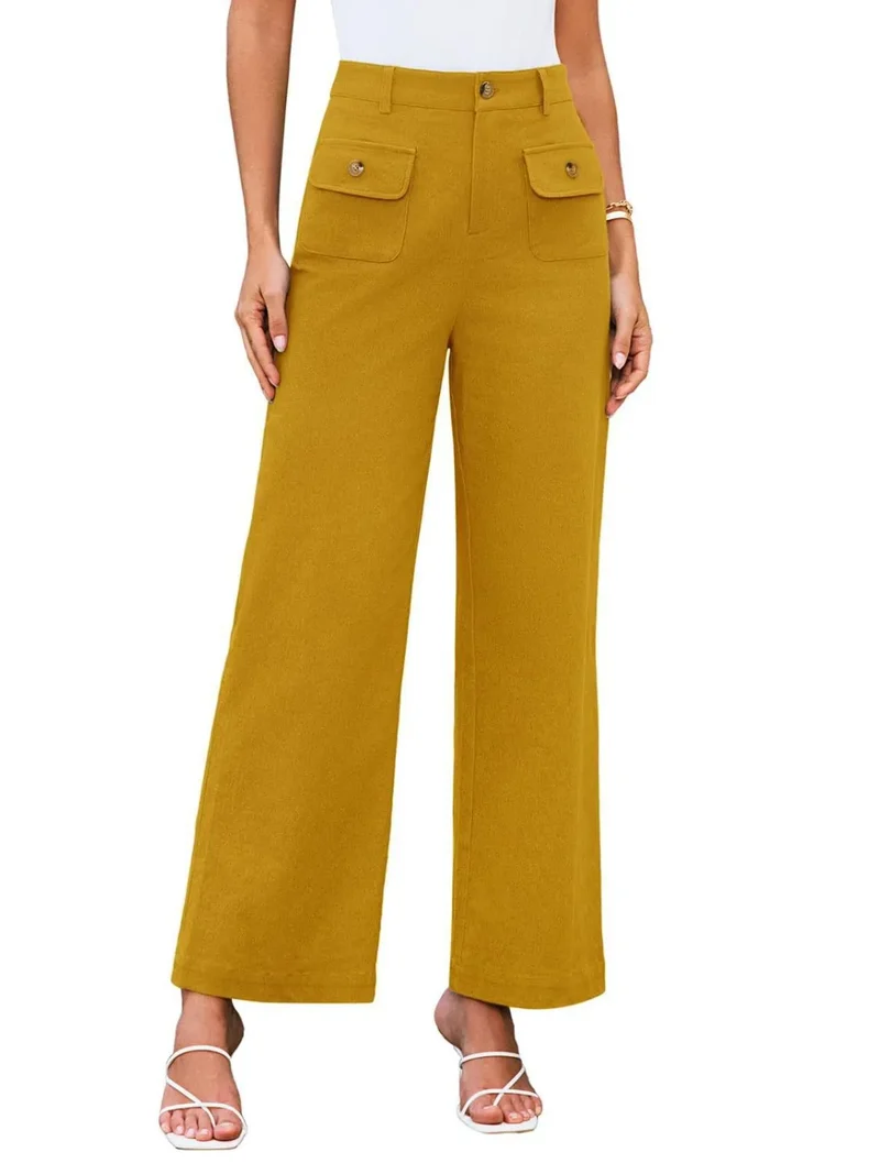 Pantalon large taille haute