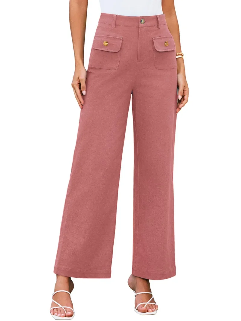 Pantalon large taille haute