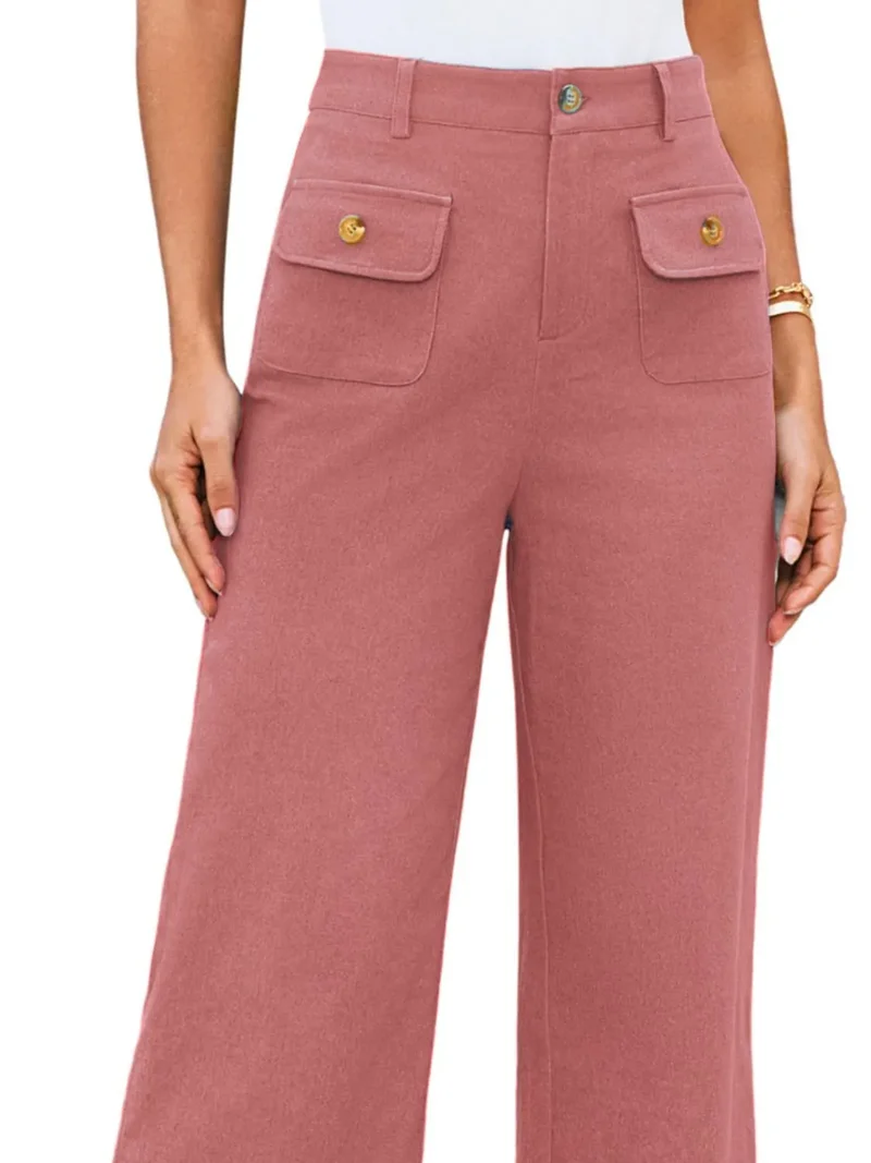Pantalon large taille haute