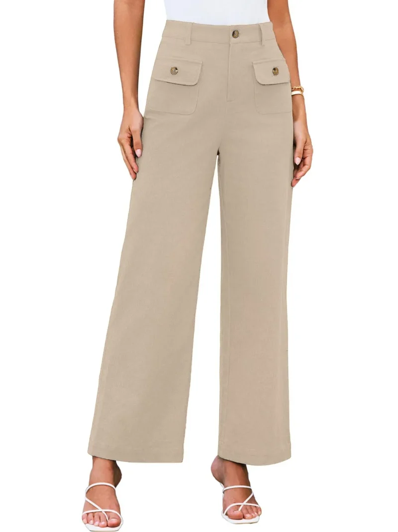 Pantalon large taille haute