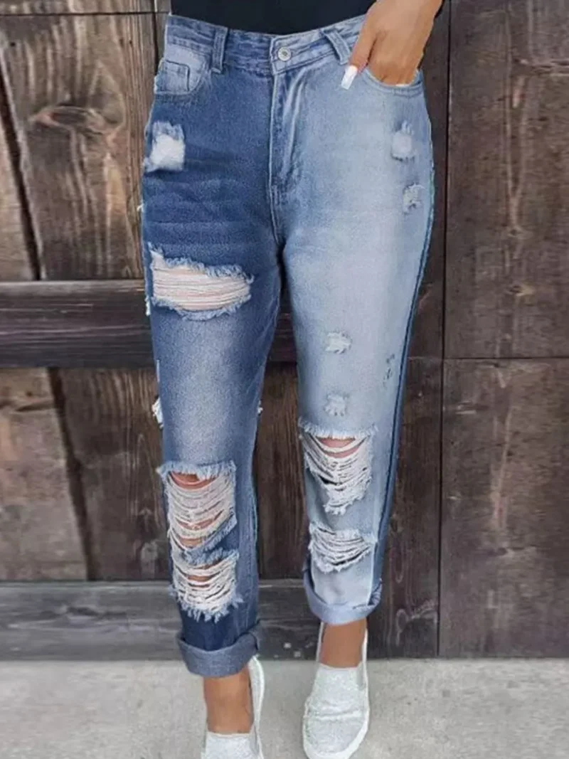 Jean usé avec poches