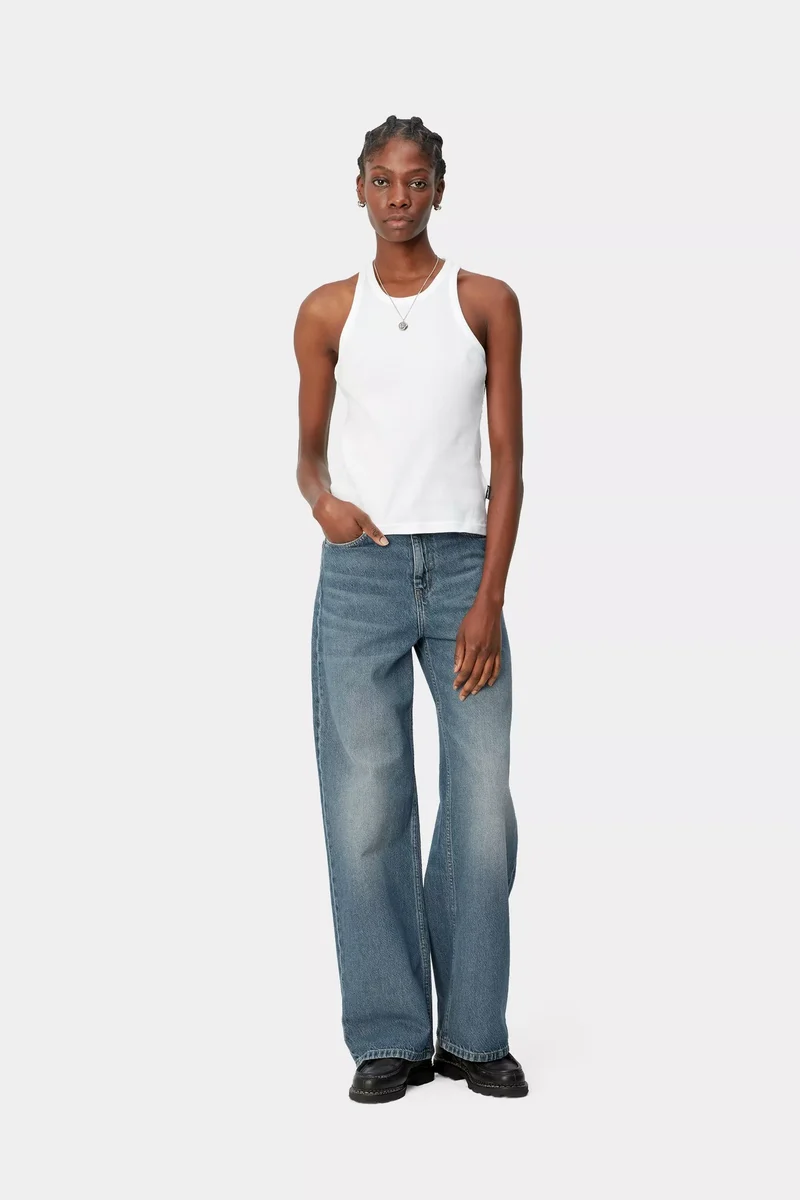 W Jane Pant Blue Dark Used Wash