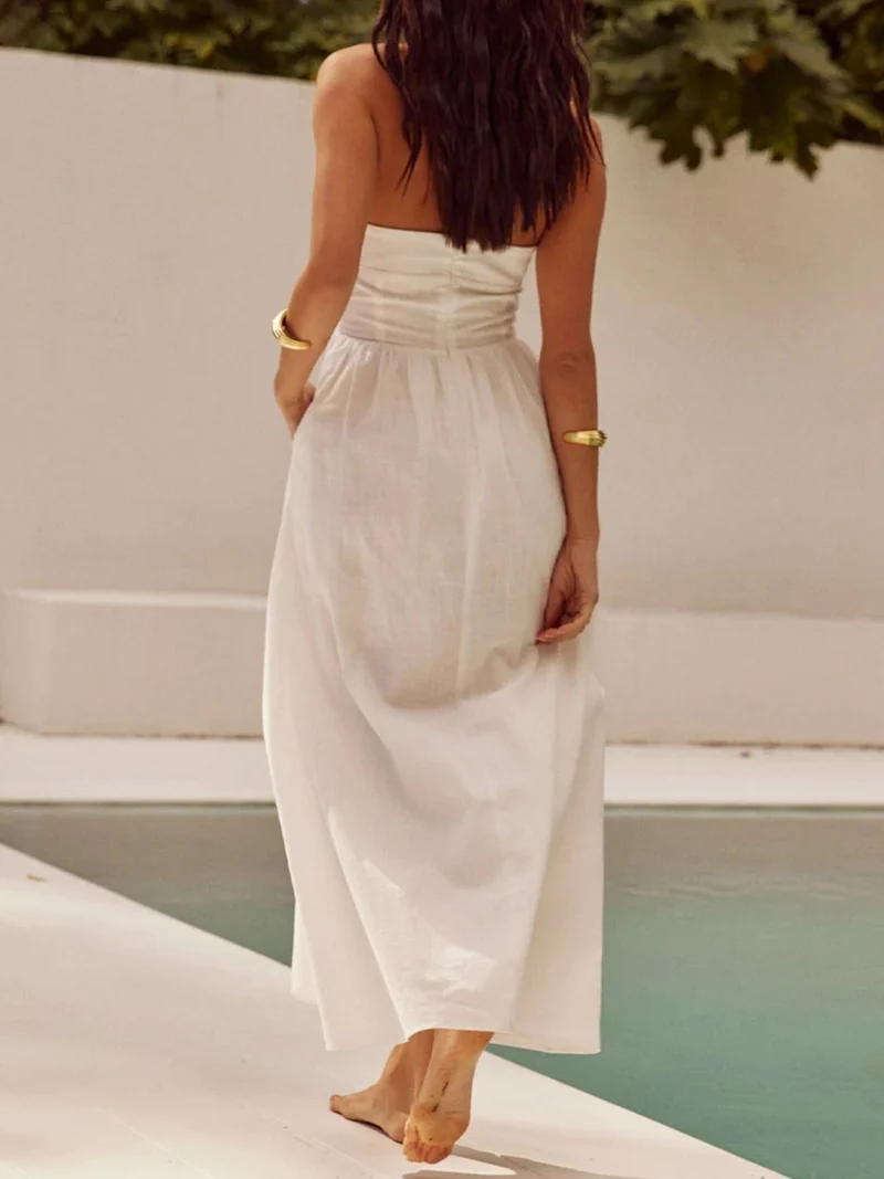 Robe longue dos nu avec poches