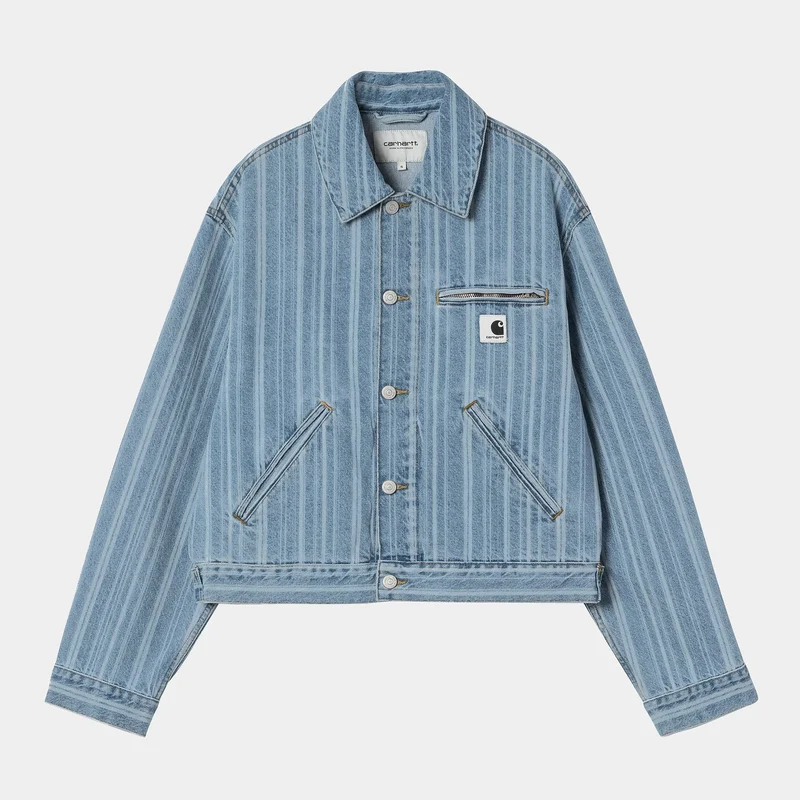 W Rylan Jacket Stripe Blue Stone Bleached