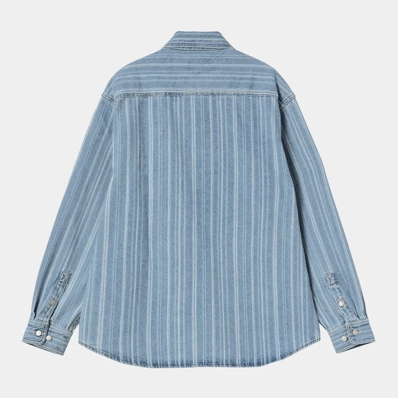 Rylan Shirt Jac Stripe Blue Stone Bleached