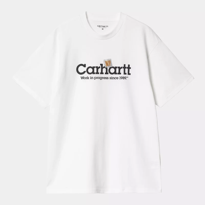 S/S Label Script T-Shirt White