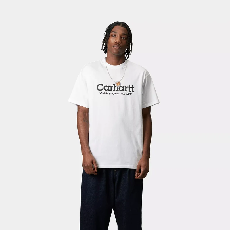 S/S Label Script T-Shirt White