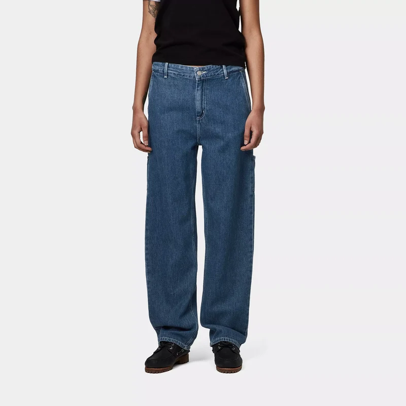W Pierce Pant Straight Blue Stone Washed