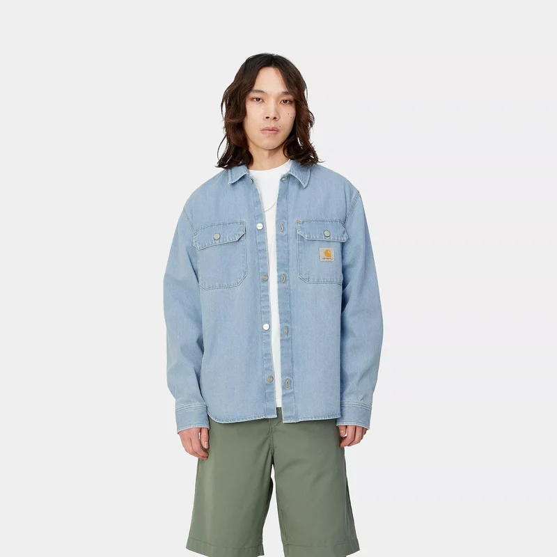 Harvey Shirt Jacket Blue Bleached
