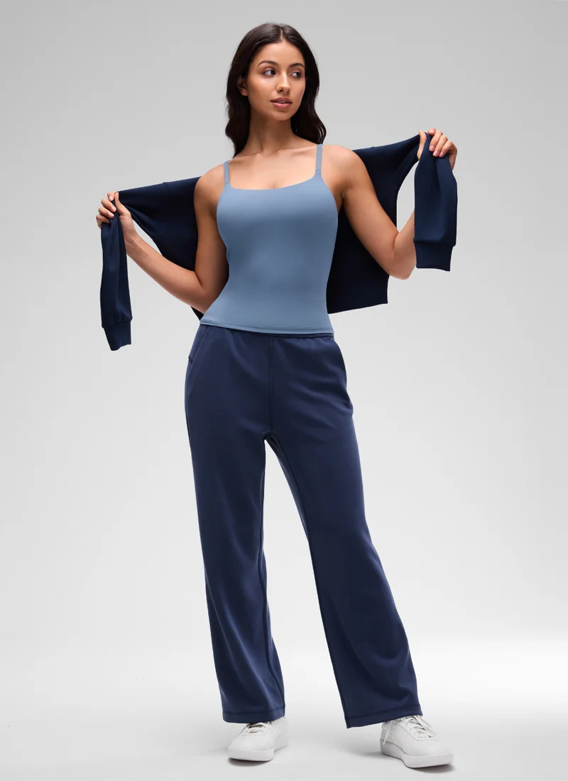 Softretch U Back Waist Length Built in Bra Tank
