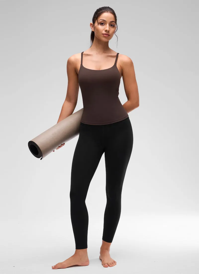 Softretch U Back Waist Length Built in Bra Tank