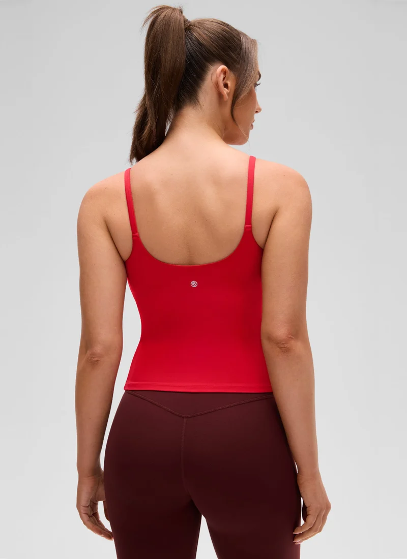 Softretch U Back Waist Length Built in Bra Tank