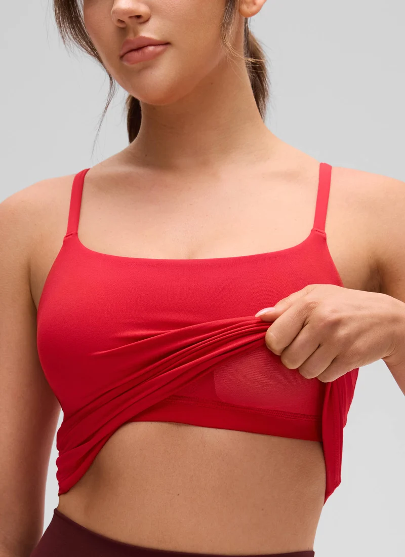 Softretch U Back Waist Length Built in Bra Tank