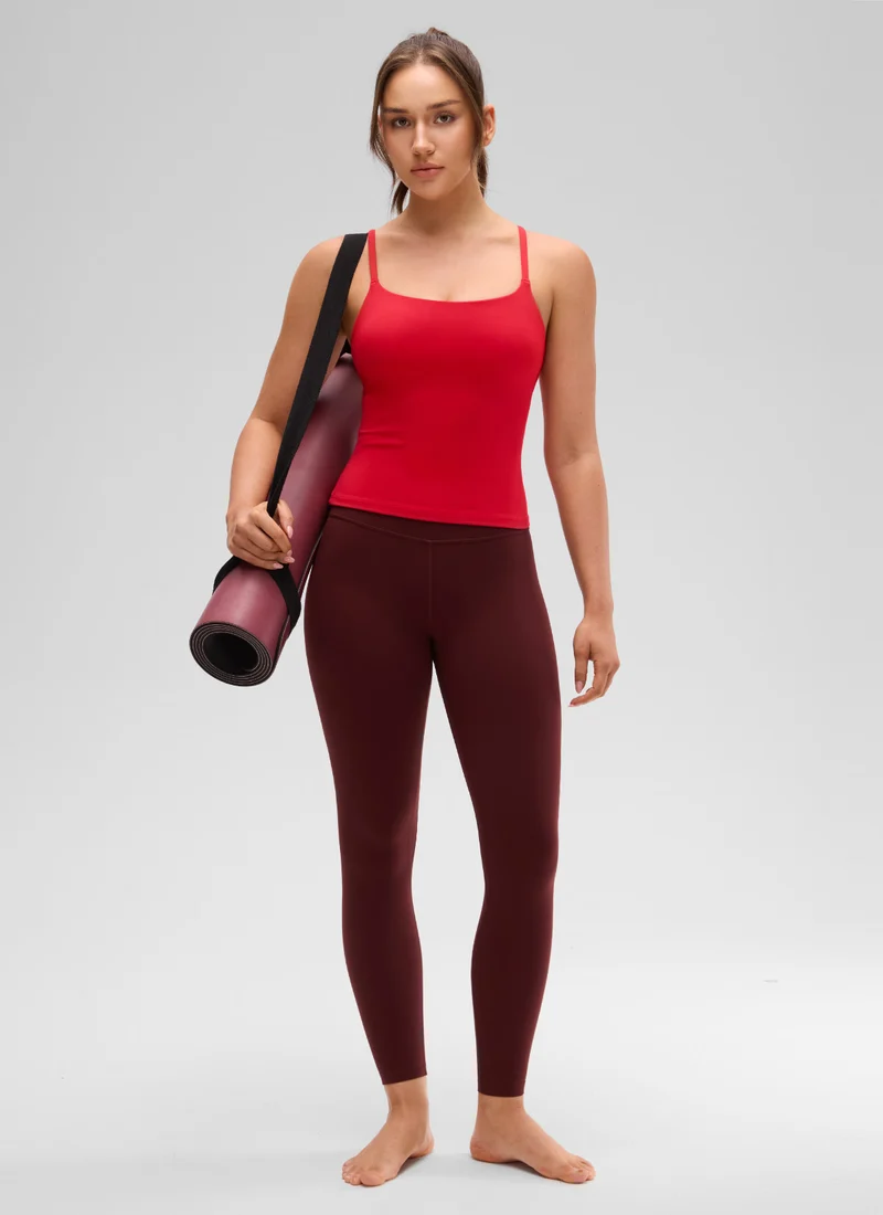 Softretch U Back Waist Length Built in Bra Tank