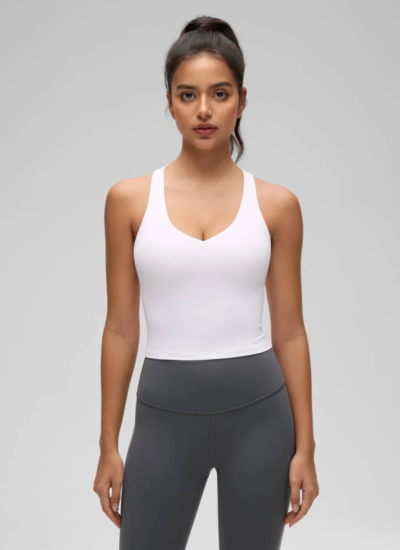 Butterluxe V Neck Racerback Shelf Bra Tank