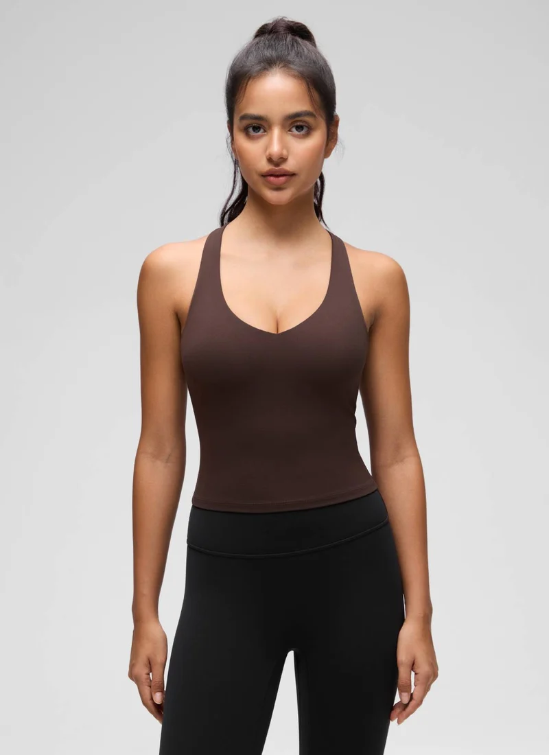 Butterluxe V Neck Racerback Shelf Bra Tank