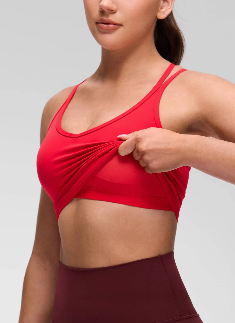 Butterluxe V Neck Cross Back Built in Bra Tank