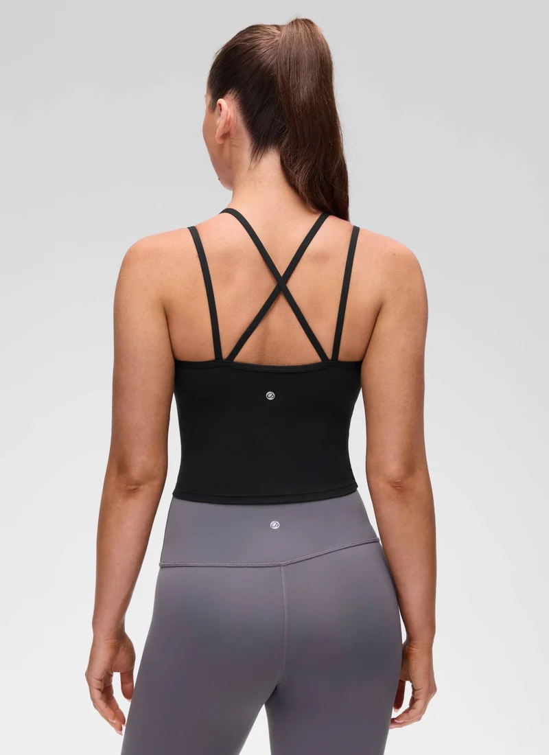 Butterluxe V Neck Cross Back Built in Bra Tank