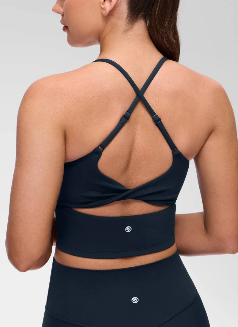 Butterluxe Twist Cross Back Built in Bra Tank