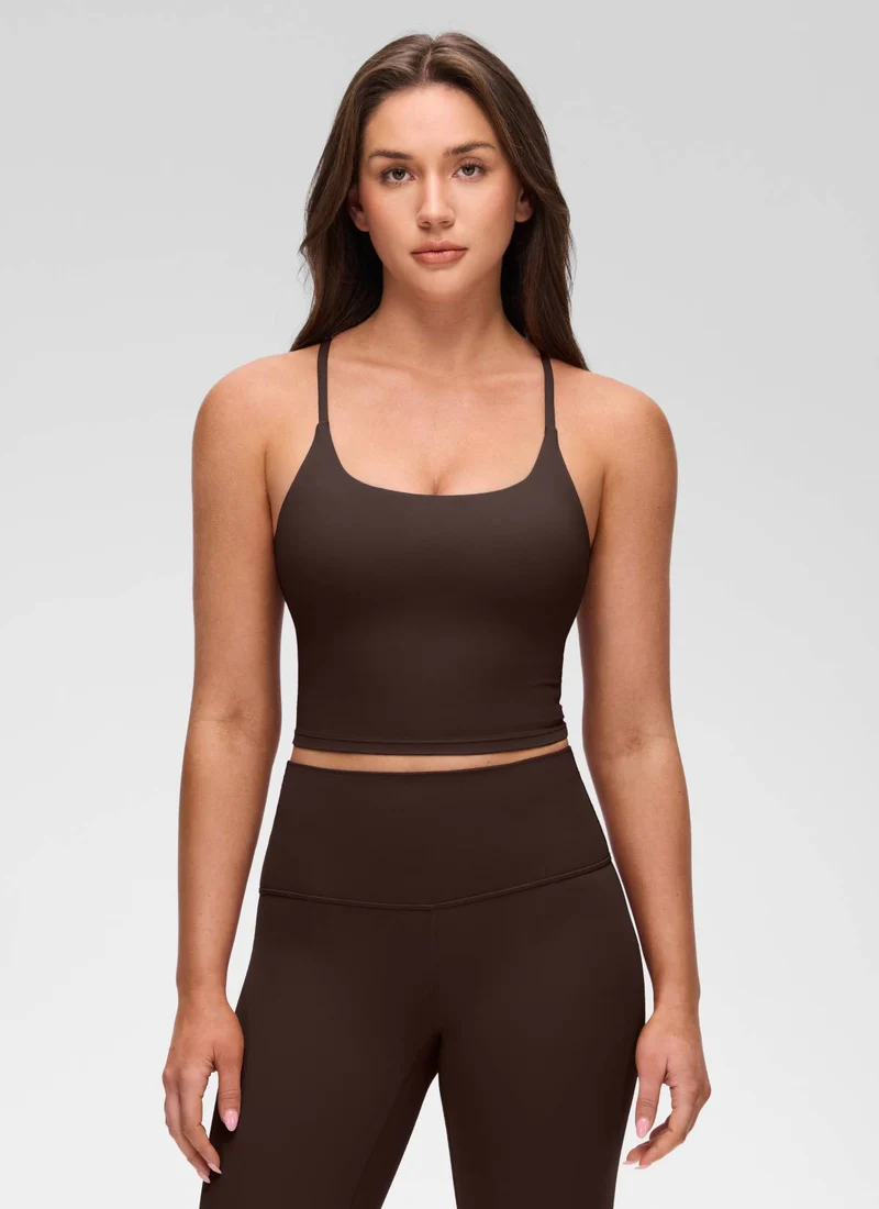 Butterluxe Twist Cross Back Built in Bra Tank