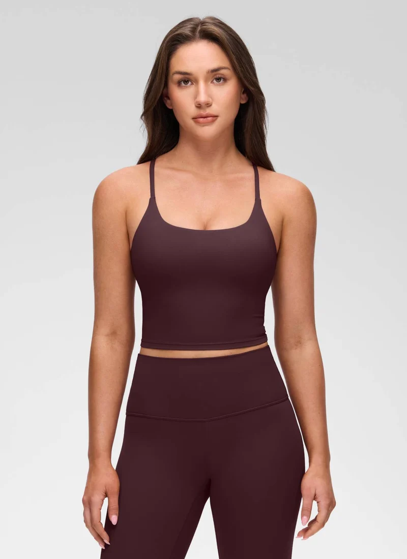 Butterluxe Twist Cross Back Built in Bra Tank