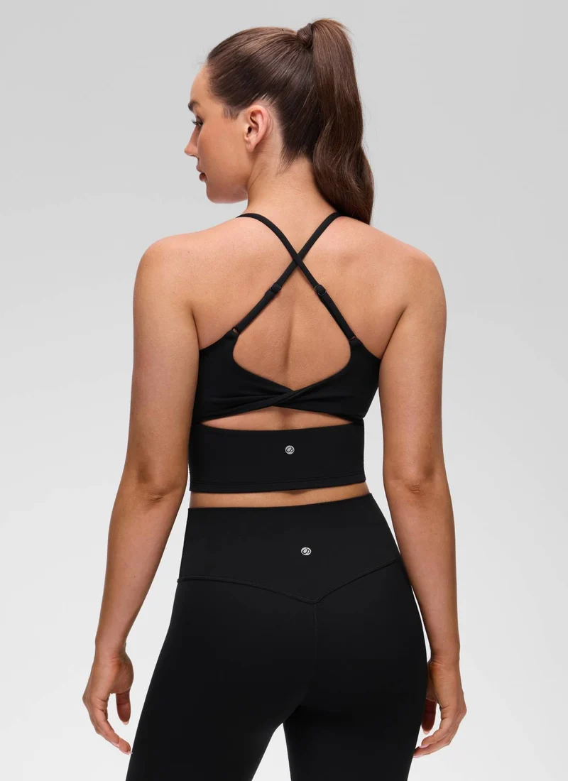 Butterluxe Twist Cross Back Built in Bra Tank