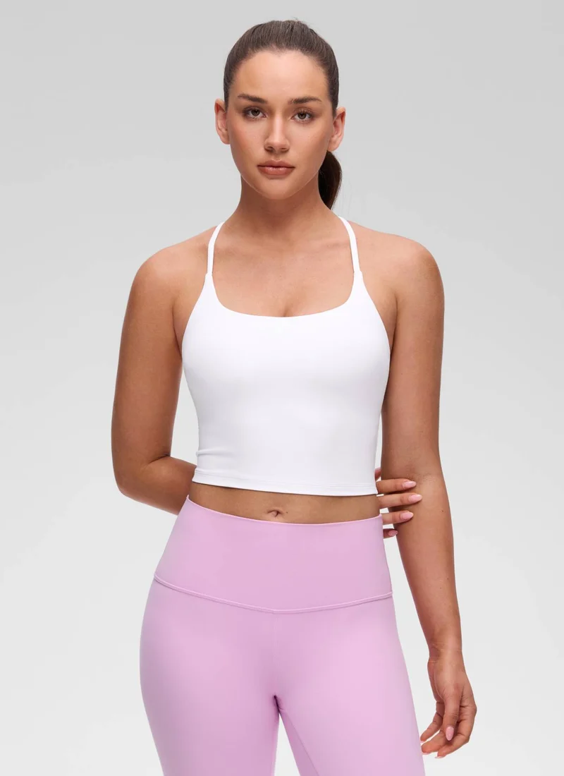 Butterluxe Twist Cross Back Built in Bra Tank