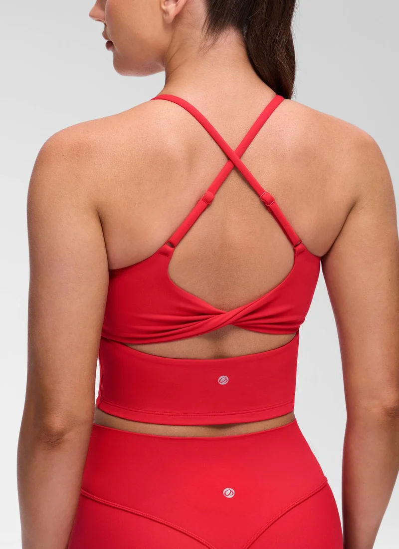 Butterluxe Twist Cross Back Built in Bra Tank