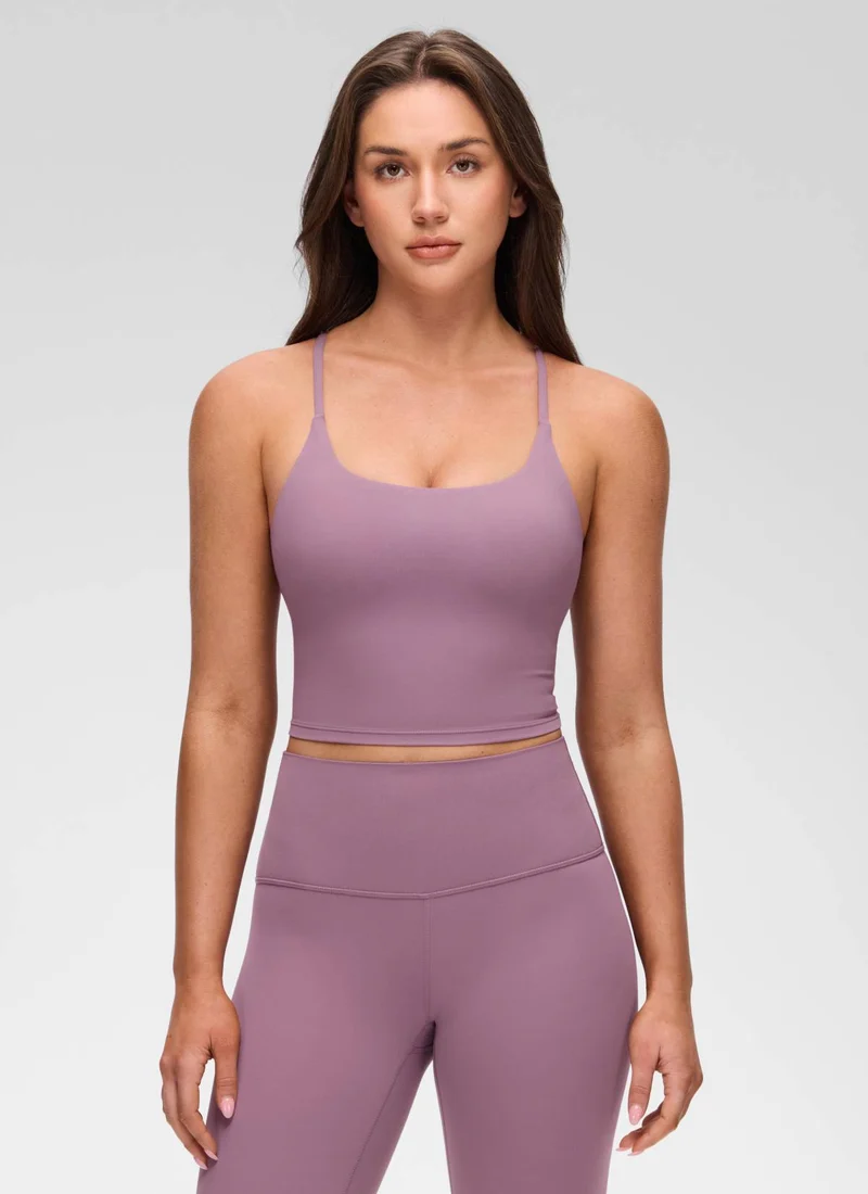 Butterluxe Twist Cross Back Built in Bra Tank