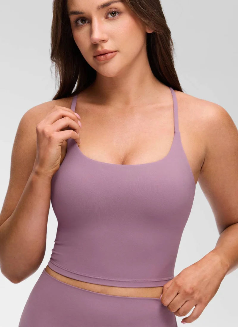 Butterluxe Twist Cross Back Built in Bra Tank