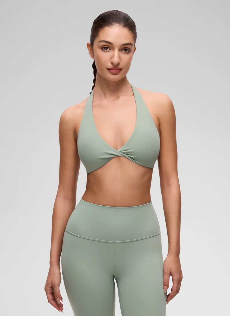 Butterluxe Double Lined Twist Halter Sports Bra