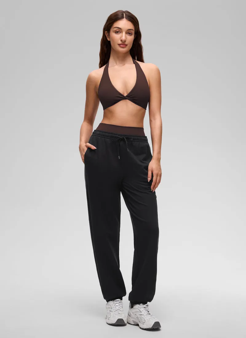 Butterluxe Double Lined Twist Halter Sports Bra