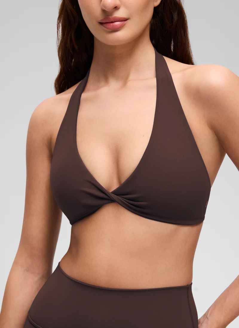 Butterluxe Double Lined Twist Halter Sports Bra