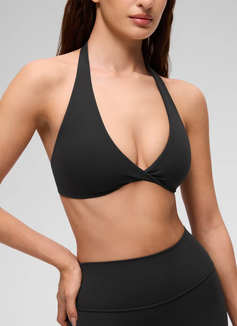 Butterluxe Double Lined Twist Halter Sports Bra