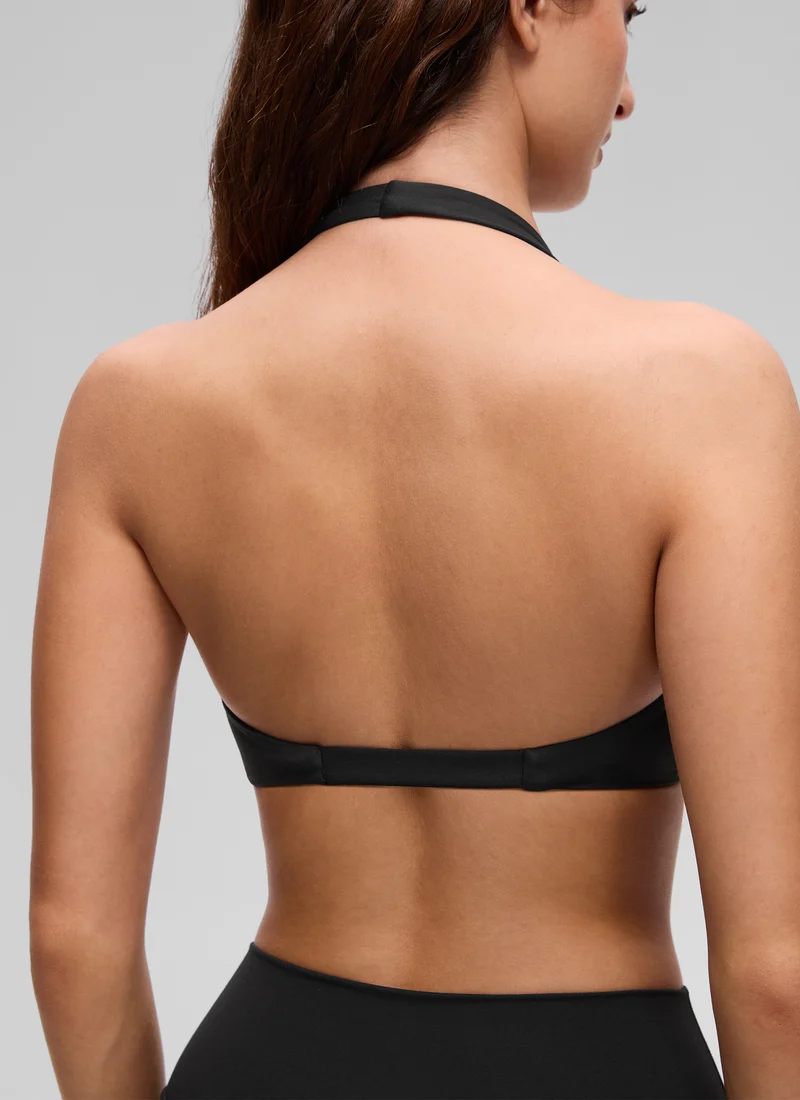 Butterluxe Double Lined Twist Halter Sports Bra