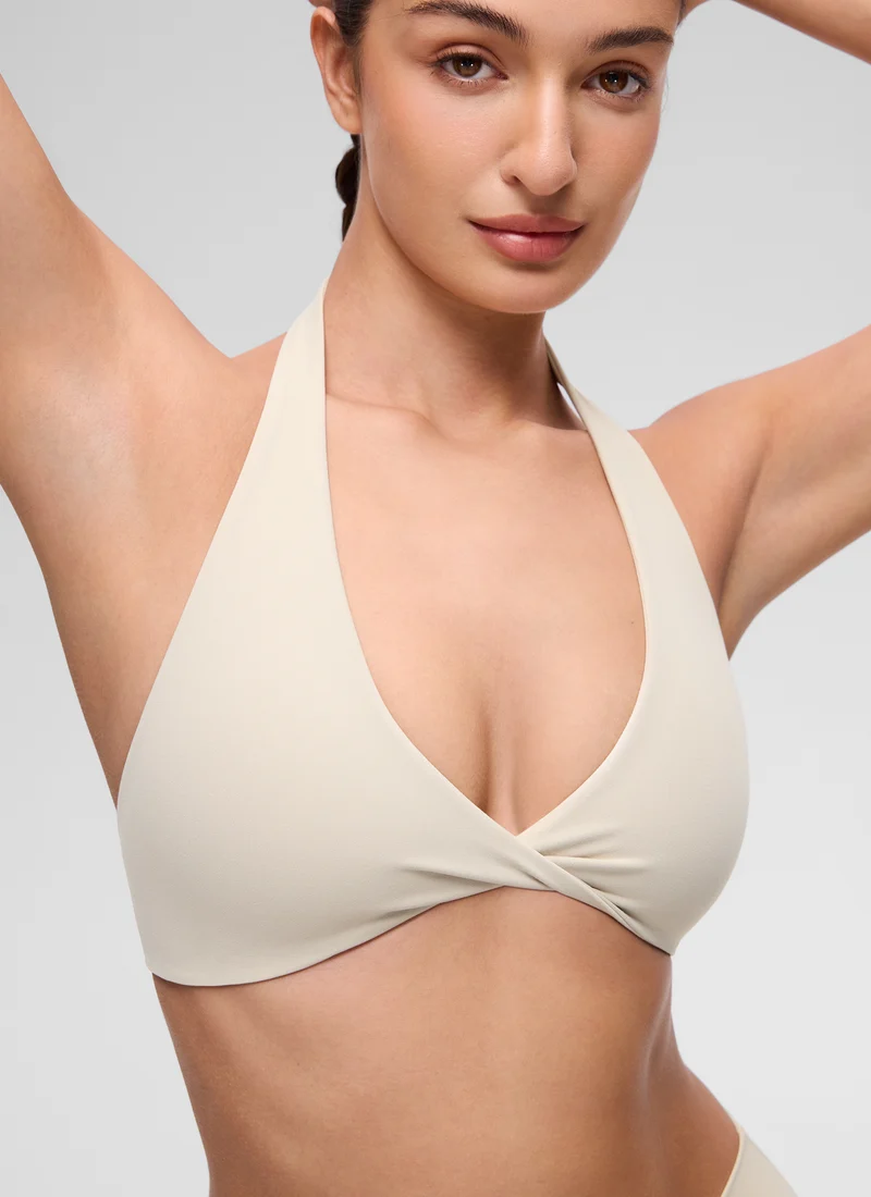 Butterluxe Double Lined Twist Halter Sports Bra