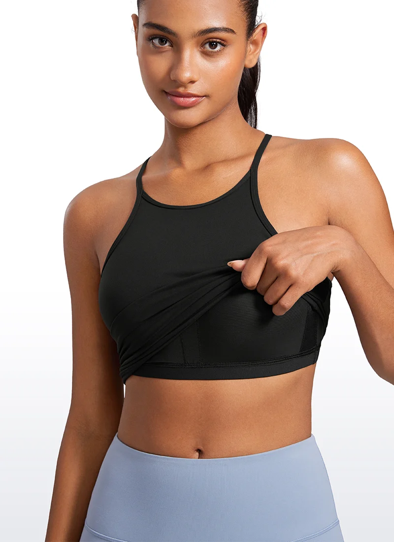 Butterluxe Built in Bra Halter Y Back Tank