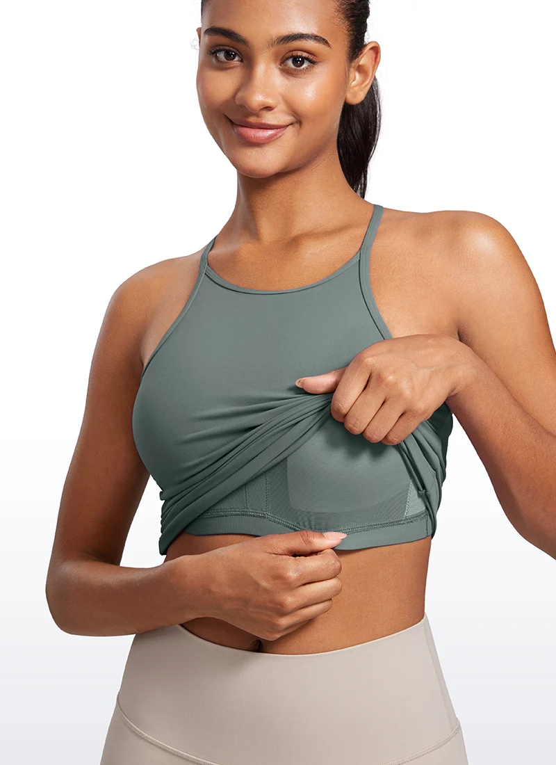 Butterluxe Built in Bra Halter Y Back Tank