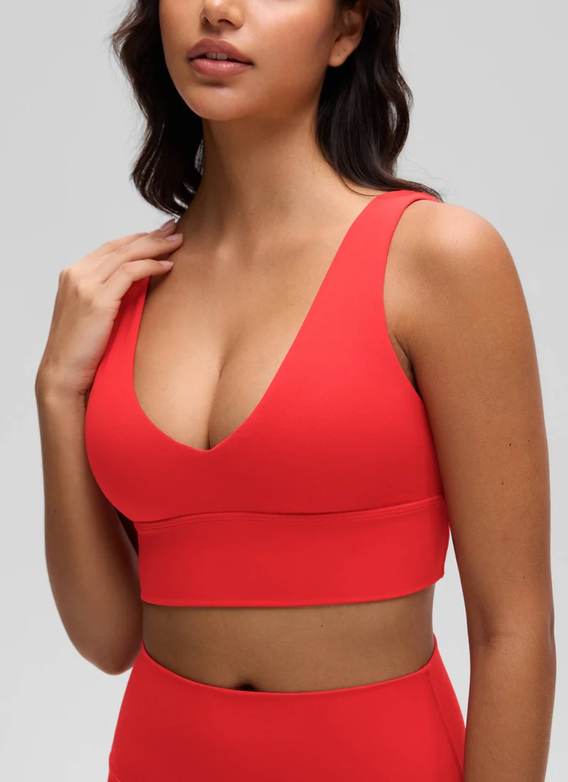 Butterluxe Deep V Neck Longline Sports Bra