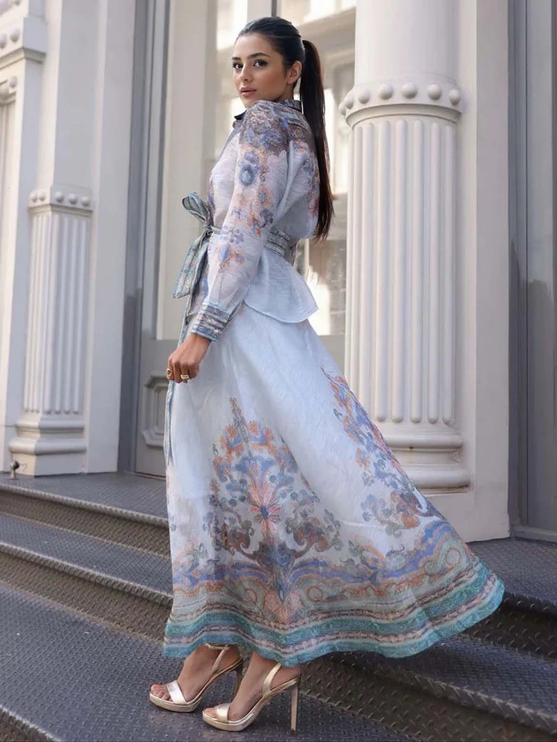 Retro Inspired Paisley Pattern Button-Up Blouse