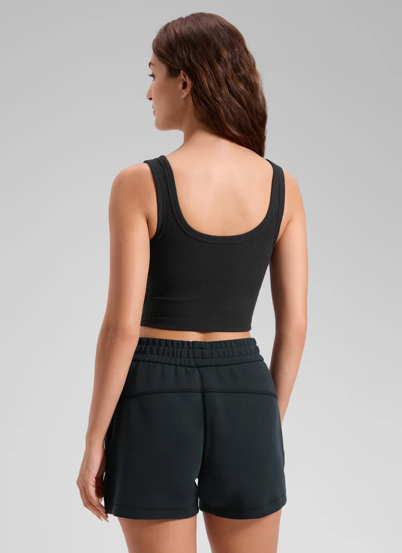 Ribbed U Neck Built in Bra Tank